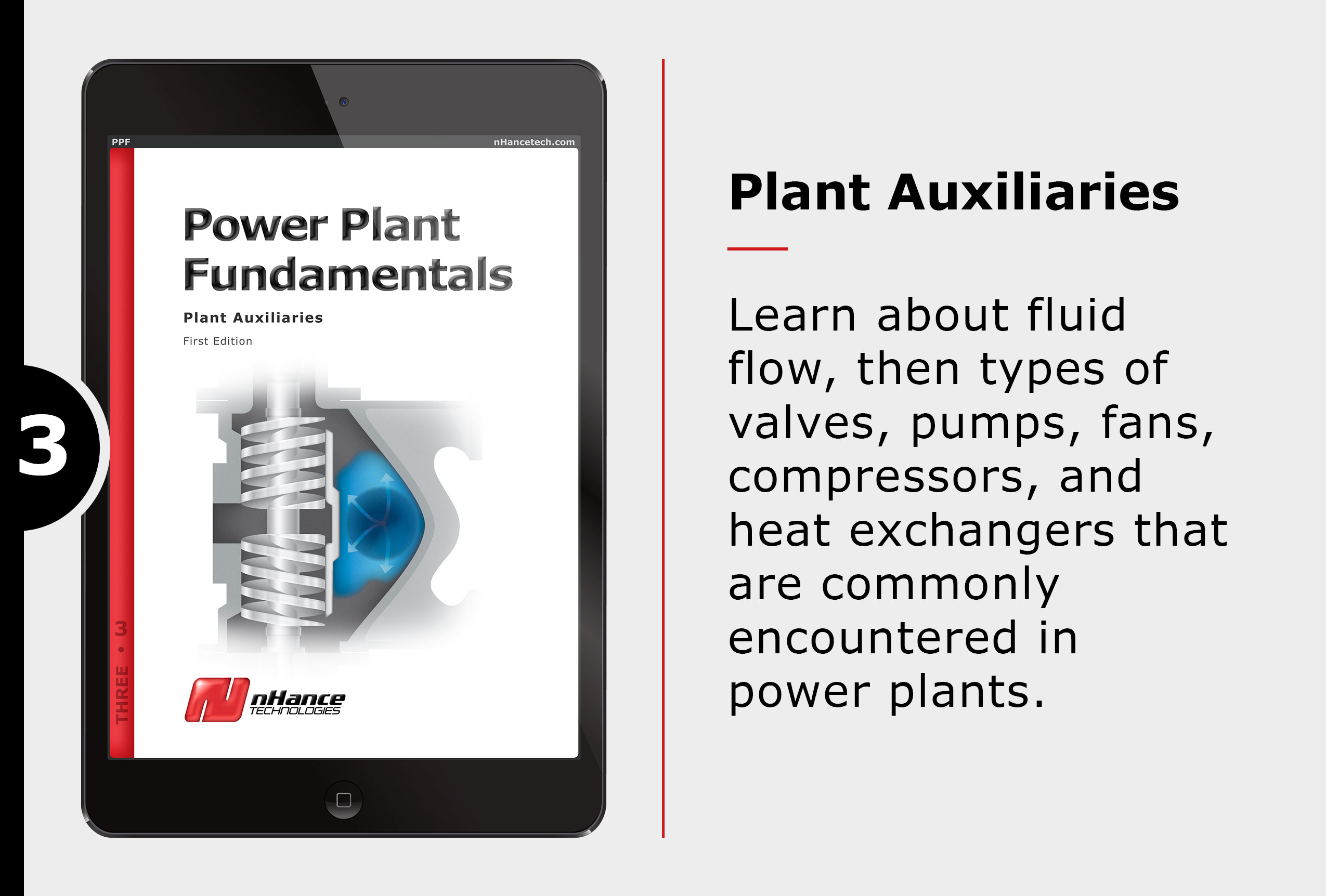Power Plant Auxiliaries — Learn about fluid flow, then types of valves, pumps, fans, compressors, and heat exchangers that are commonly encountered in power plants in this ebook from the Power Plant Fundamentals series.